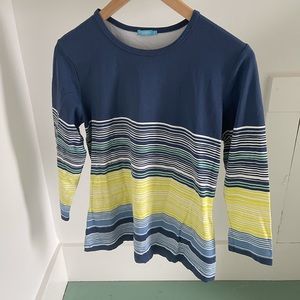 J. McLaughlin Signature Tee in Blue With stripes
